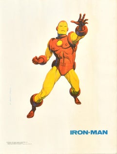 Original Retro Marvel Film Poster Iron Man Stark Animated Superhero Movie Art