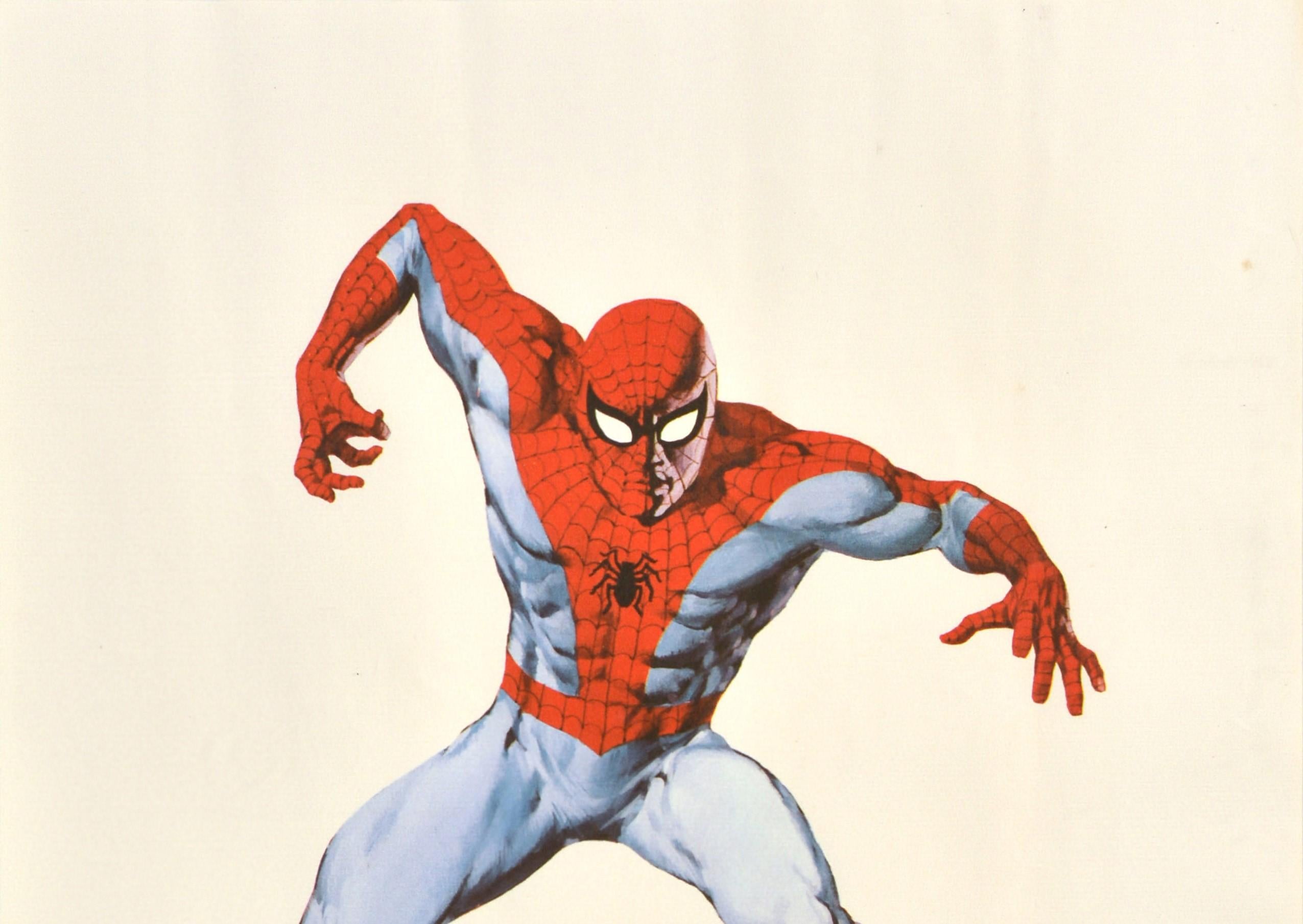 Original Vintage Marvel Film Poster Spiderman Animated Comic Superhero Movie Art - Print by Lopez Espi