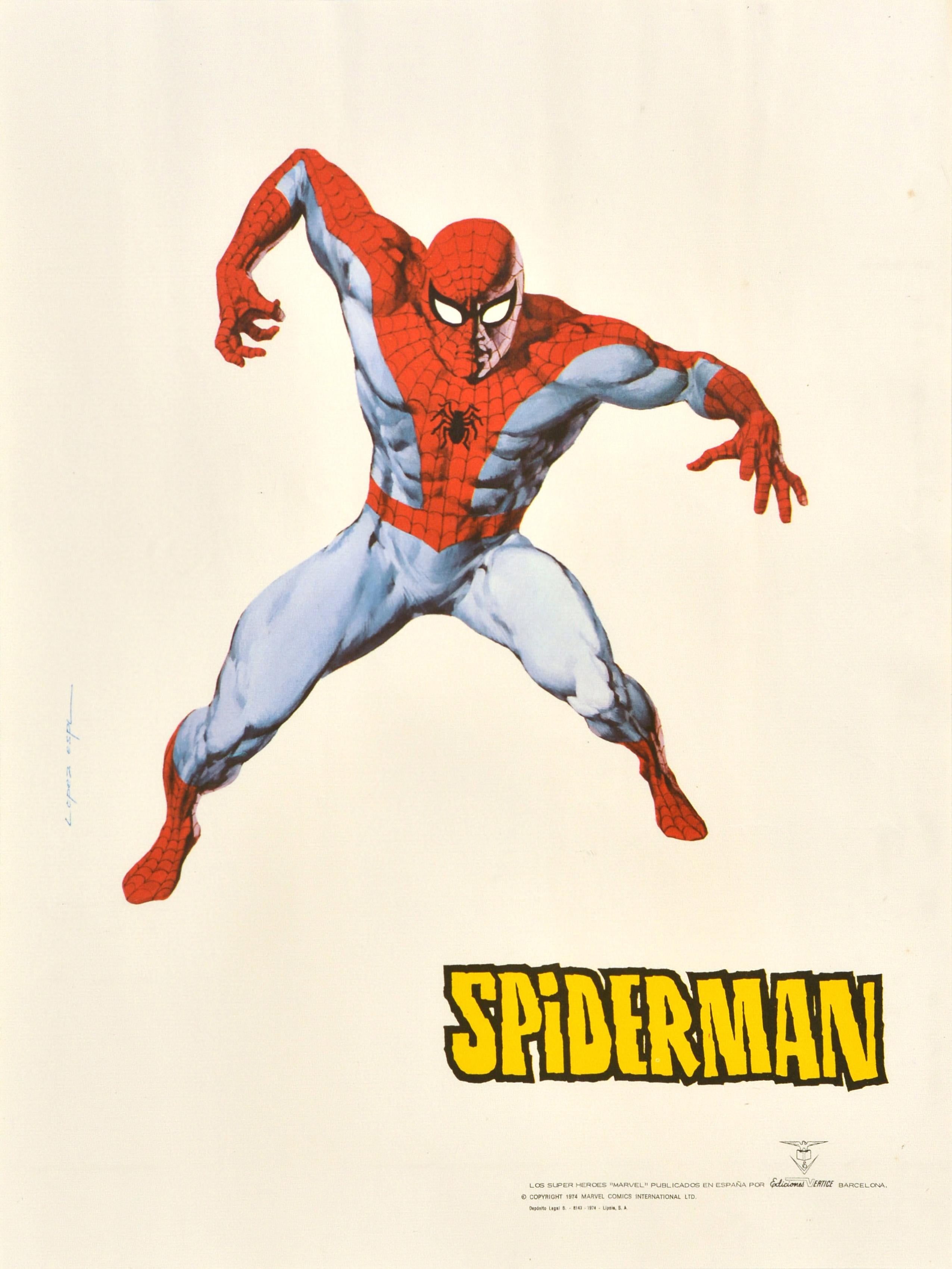 Lopez Espi Print - Original Vintage Marvel Film Poster Spiderman Animated Comic Superhero Movie Art