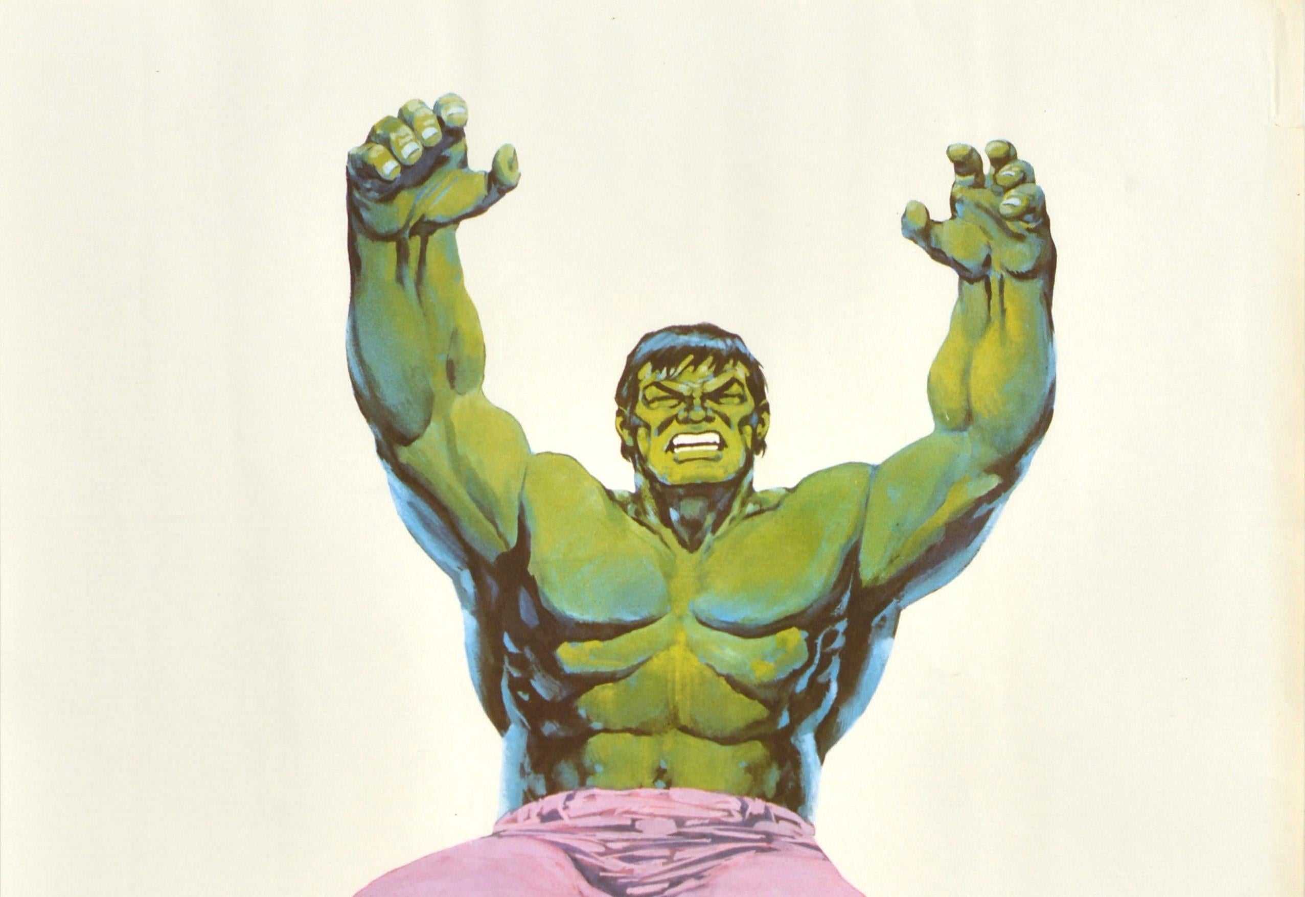 Original Vintage Marvel Film Poster The Hulk Animated Comics Superhero Movie Art - Print by Lopez Espi