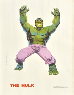 Original Vintage Marvel Film Poster The Hulk Animated Comics Superhero Movie Art