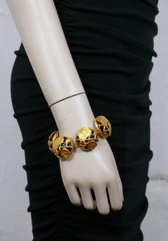 L'Or du Soir Paris Vintage Gold Tone Art Nouveau Inspired Floral Bracelet
