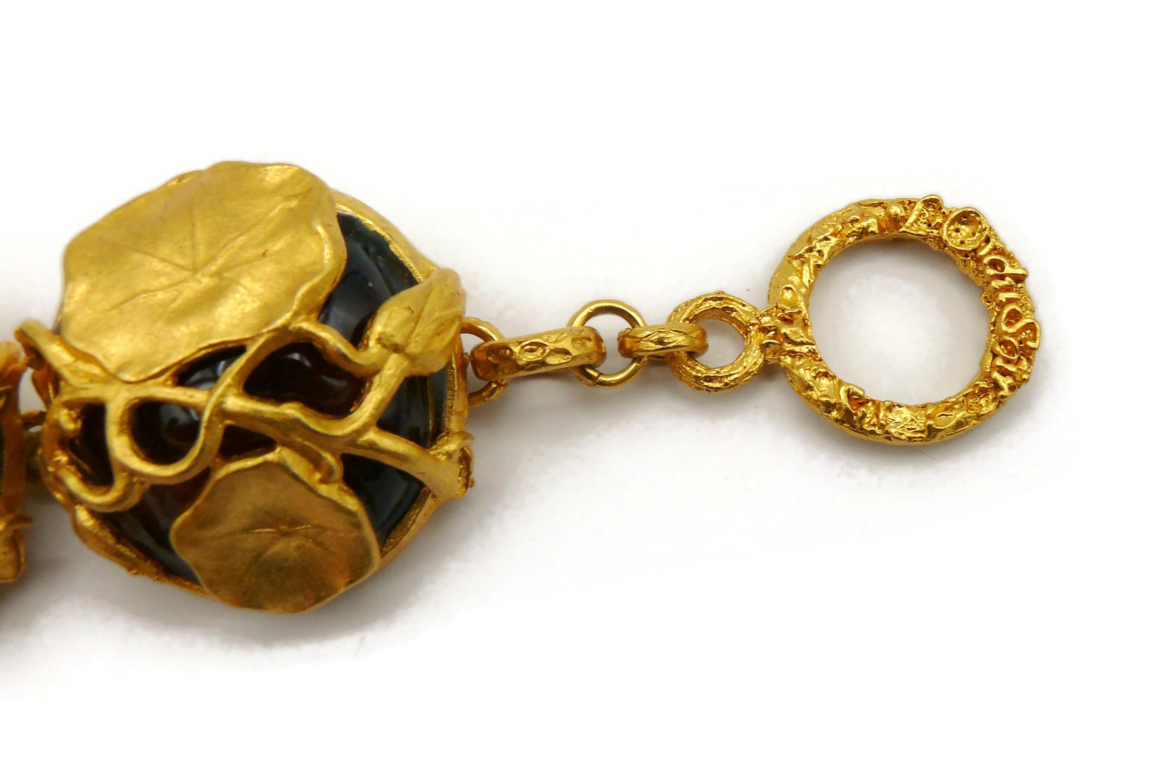 L'Or du Soir Paris Vintage Gold Tone Art Nouveau Inspired Floral Bracelet For Sale 4
