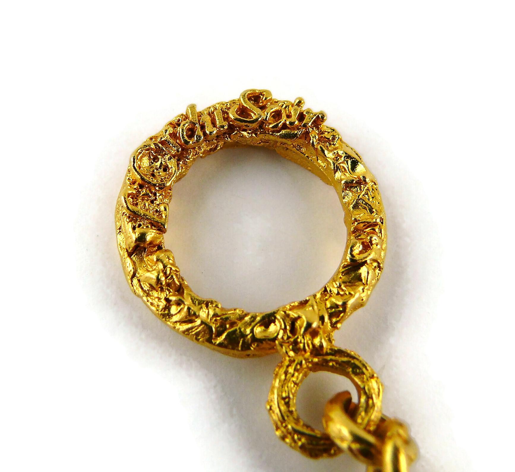 L'Or du Soir Paris Vintage Gold Toned Art Nouveau Inspired Floral Necklace 8