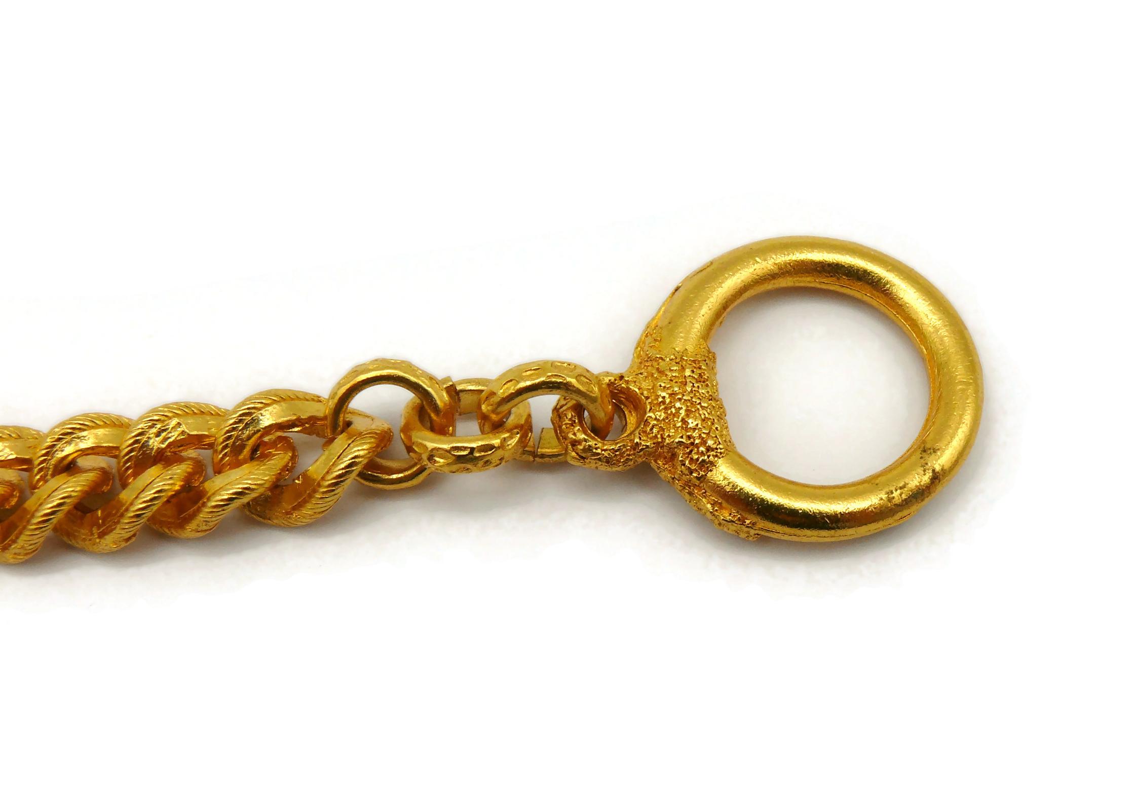 L'OR DU SOIR Vintage Gold Tone Floral Necklace For Sale 8