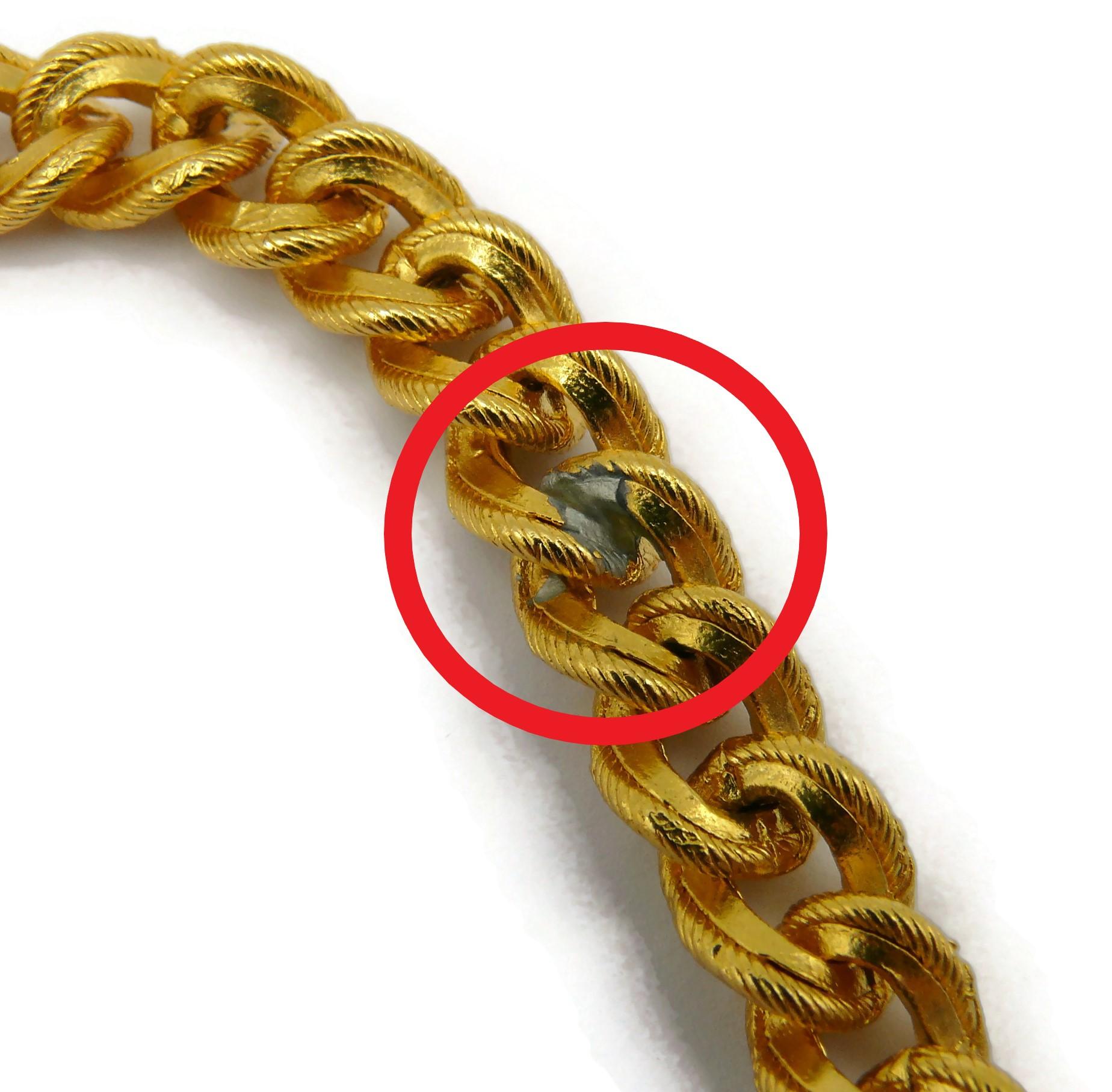 L'OR DU SOIR Vintage Gold Tone Floral Necklace For Sale 12