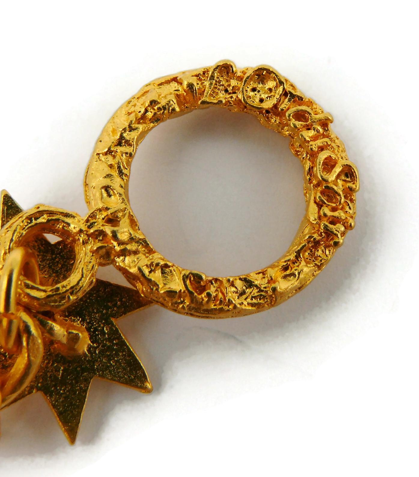 L'OR DU SOIR Vintage Gold Tone Jewelled Star Necklace For Sale 12