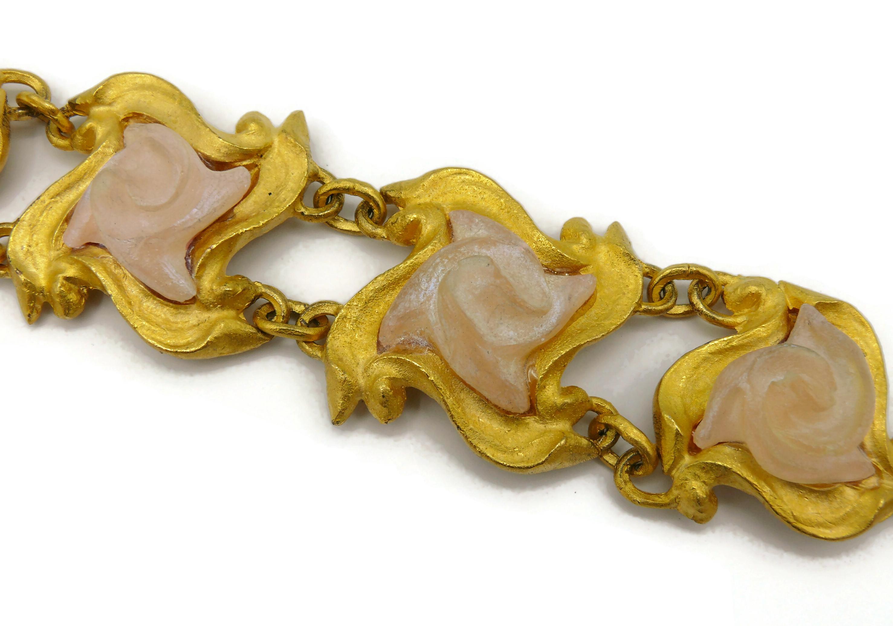 L'OR DU SOIR Vintage Gold Tone Link Bracelet For Sale 7