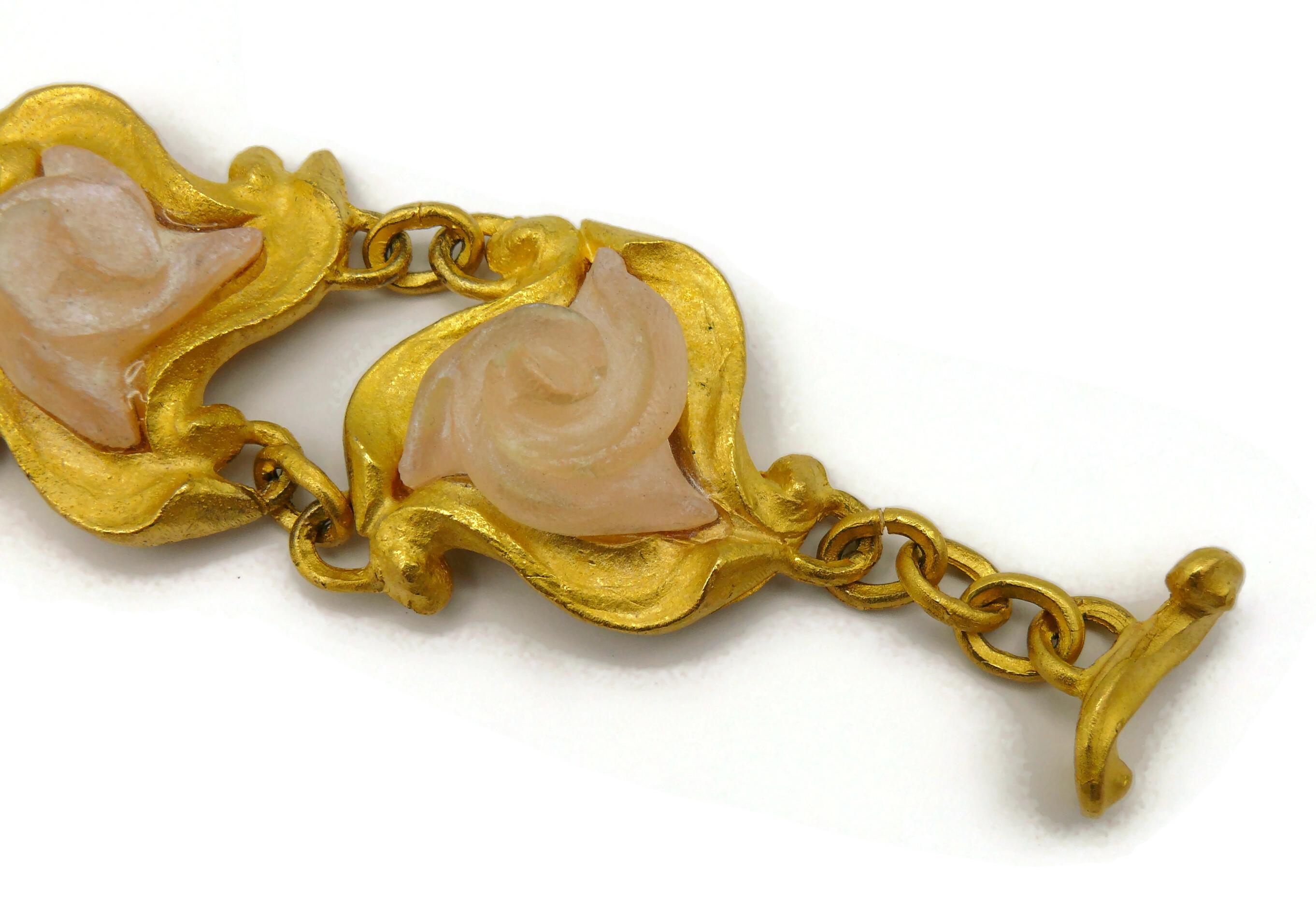 L'OR DU SOIR Vintage Gold Tone Link Bracelet For Sale 8