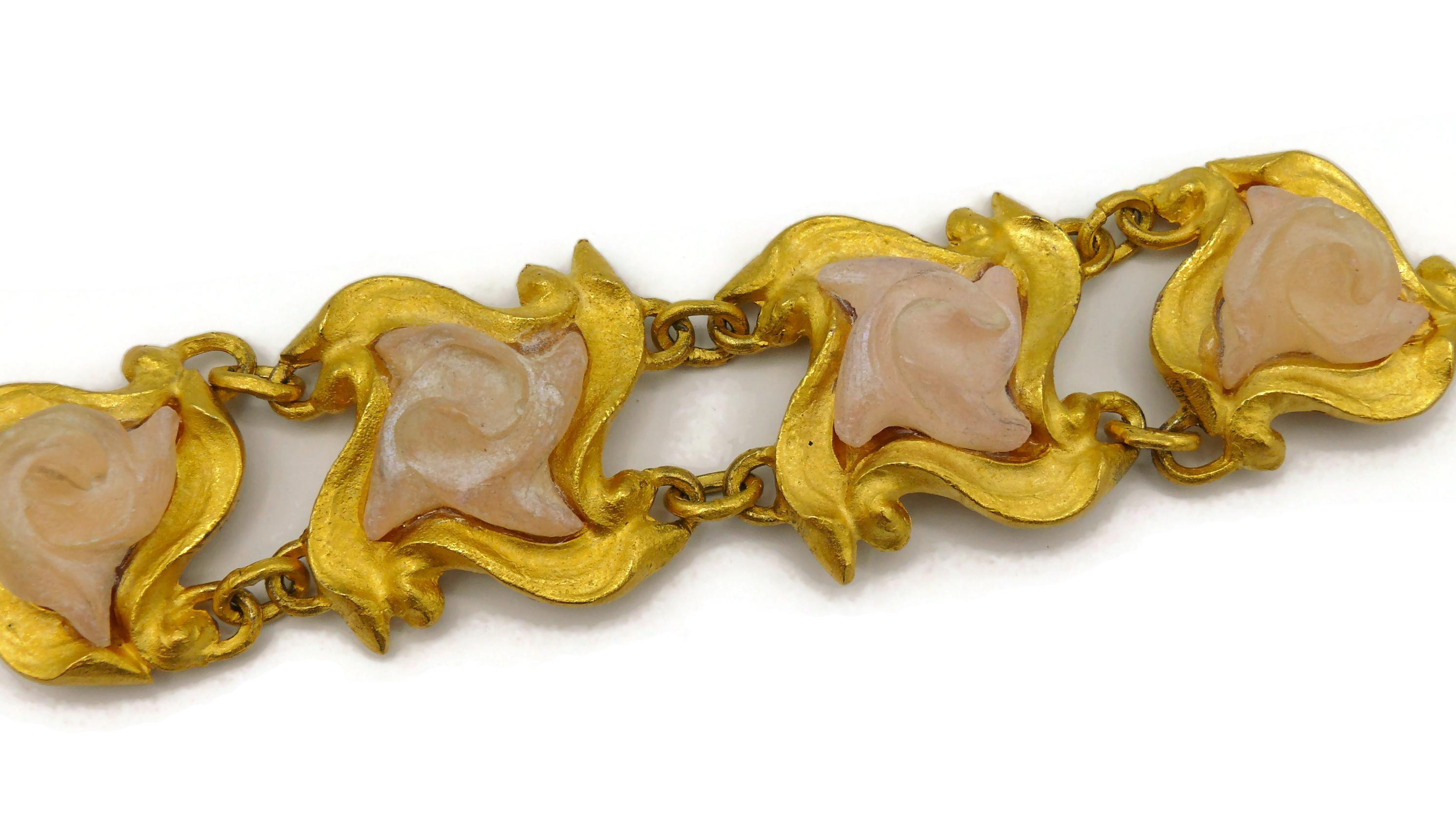 L'OR DU SOIR Vintage Gold Tone Link Bracelet For Sale 2