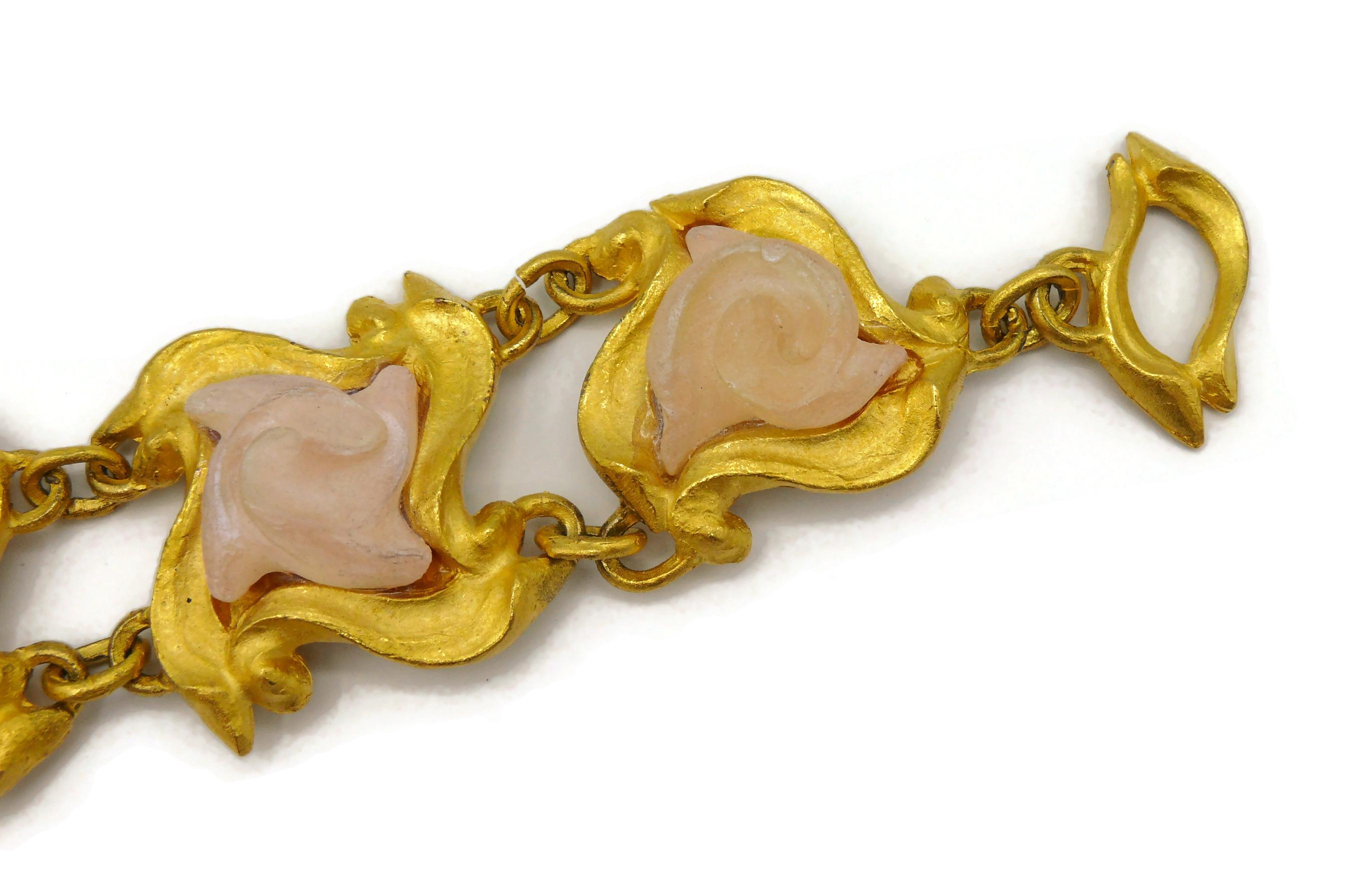 L'OR DU SOIR Vintage Gold Tone Link Bracelet For Sale 3