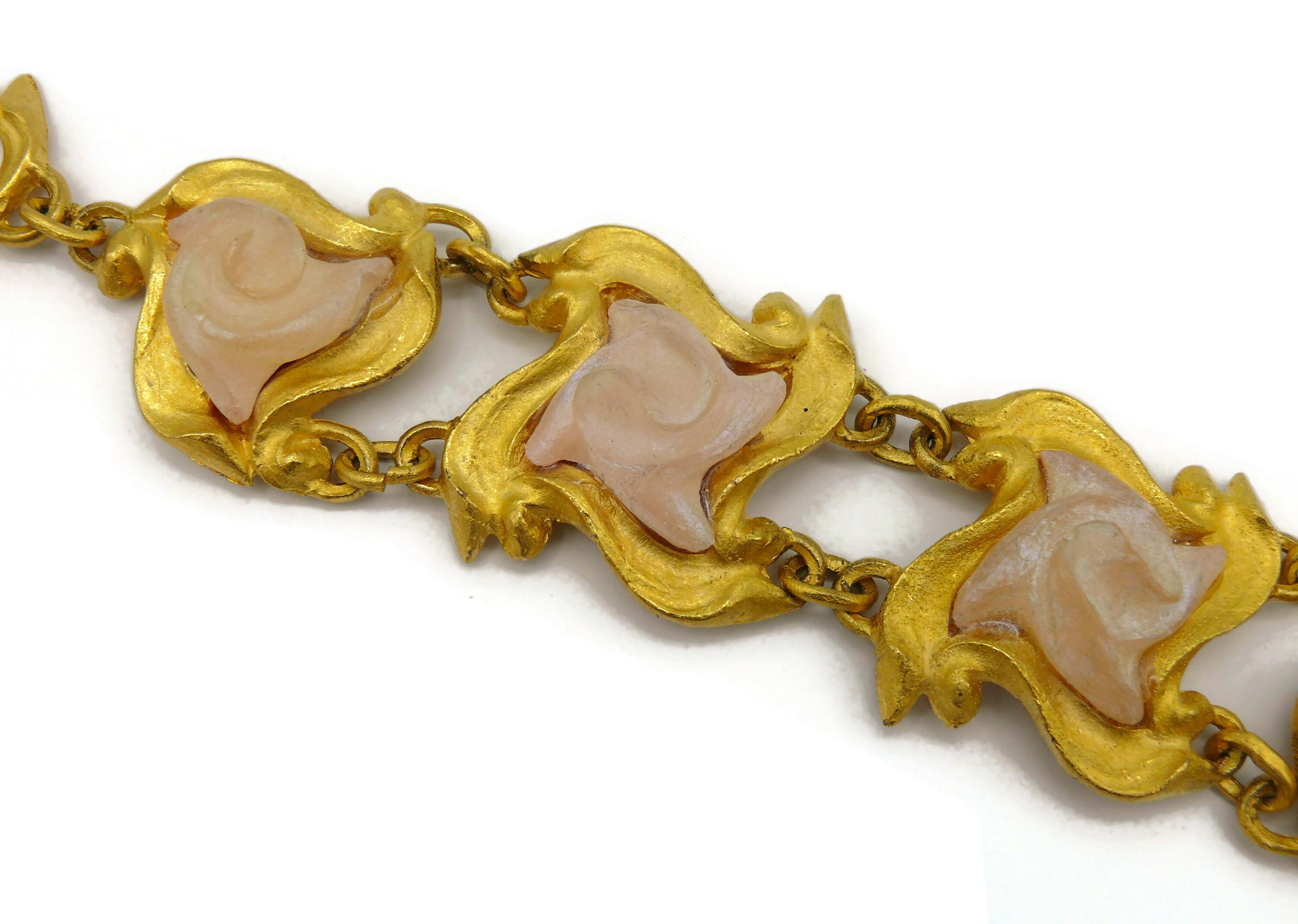 L'OR DU SOIR Vintage Gold Tone Link Bracelet For Sale 6