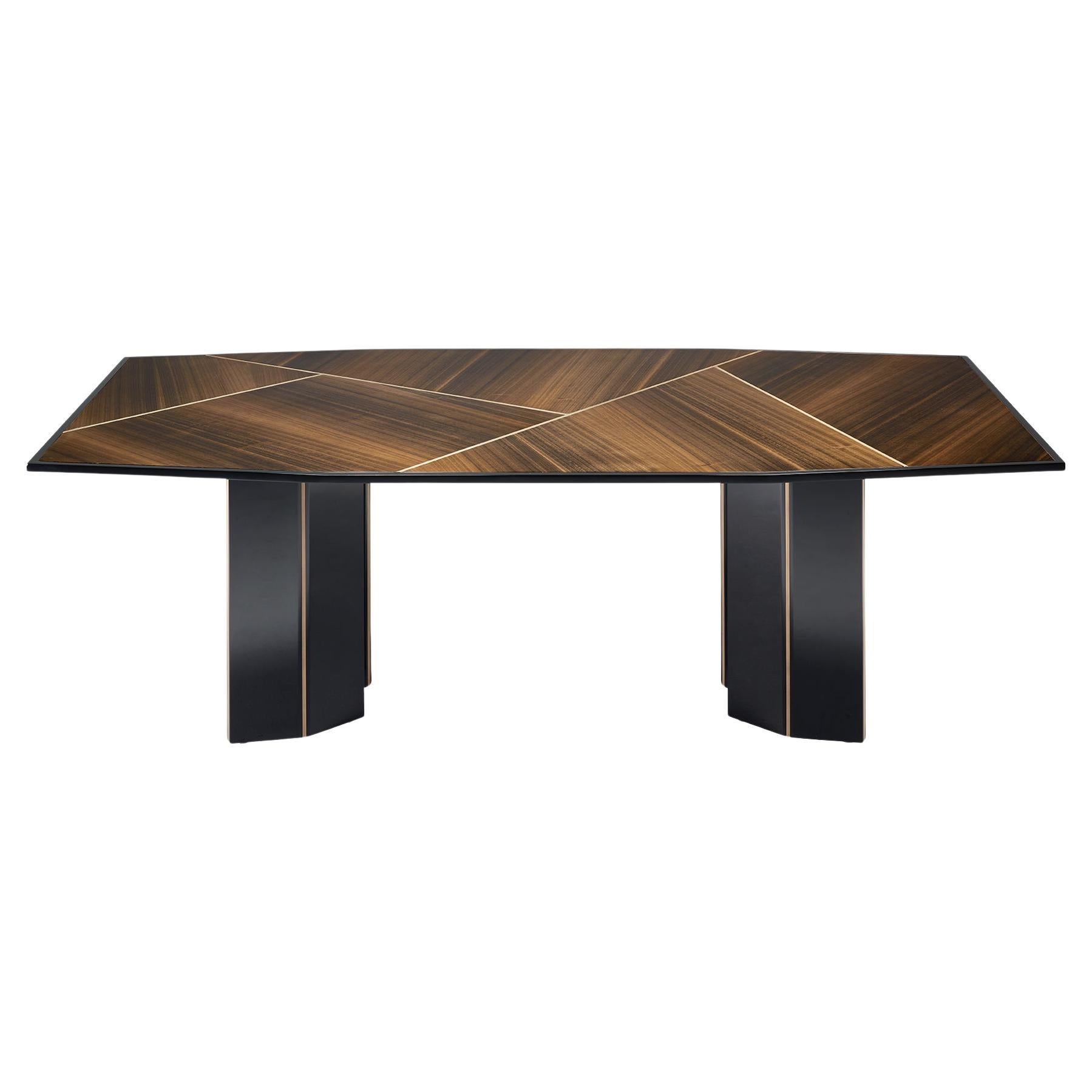 LORCA table in Eucalyptus Fumé and Antique Brass color details For Sale