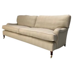 Lord Browns "Standard-Arm" Large 3-Seat Sofa - In Ian Mankin Herringbone Linen
