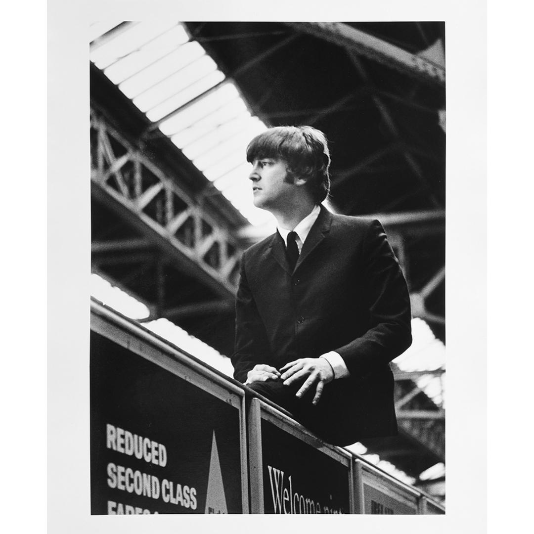 Lord Christopher Thynne Portrait Print - John Lennon sitting on an advertising hoarding at Marylebone Station II