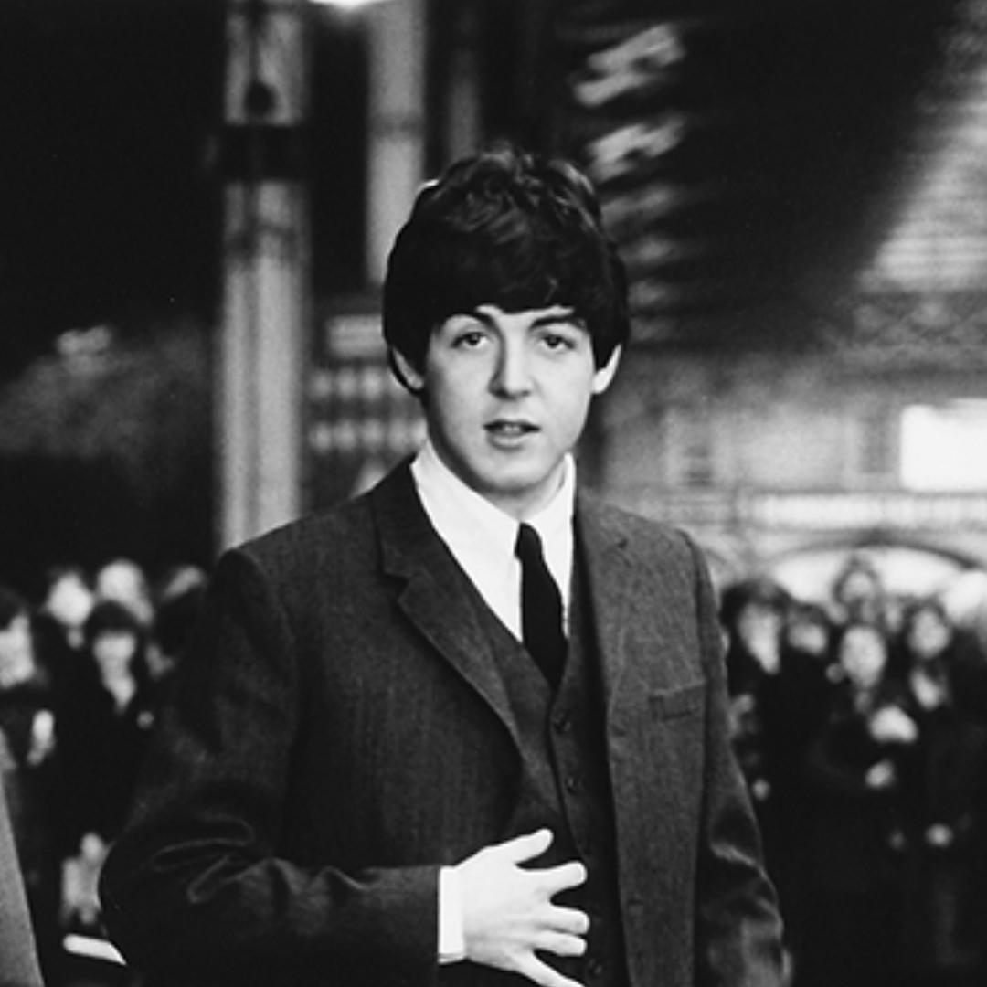 The Beatles, Paul McCartney and George Harrison at Marylebone Station - Print by Lord Christopher Thynne