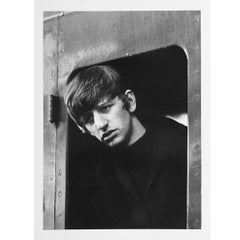 Vintage The Beatles, Ringo Starr on a train at Marylebone Station