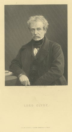 Lord Clyde, Commander in Chief in India, Antique Engraved Portrait