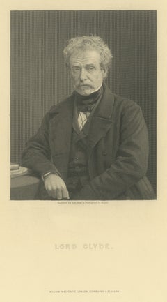 Lord Clyde, Hero of the Indian Mutiny, Antique Engraved Portrait