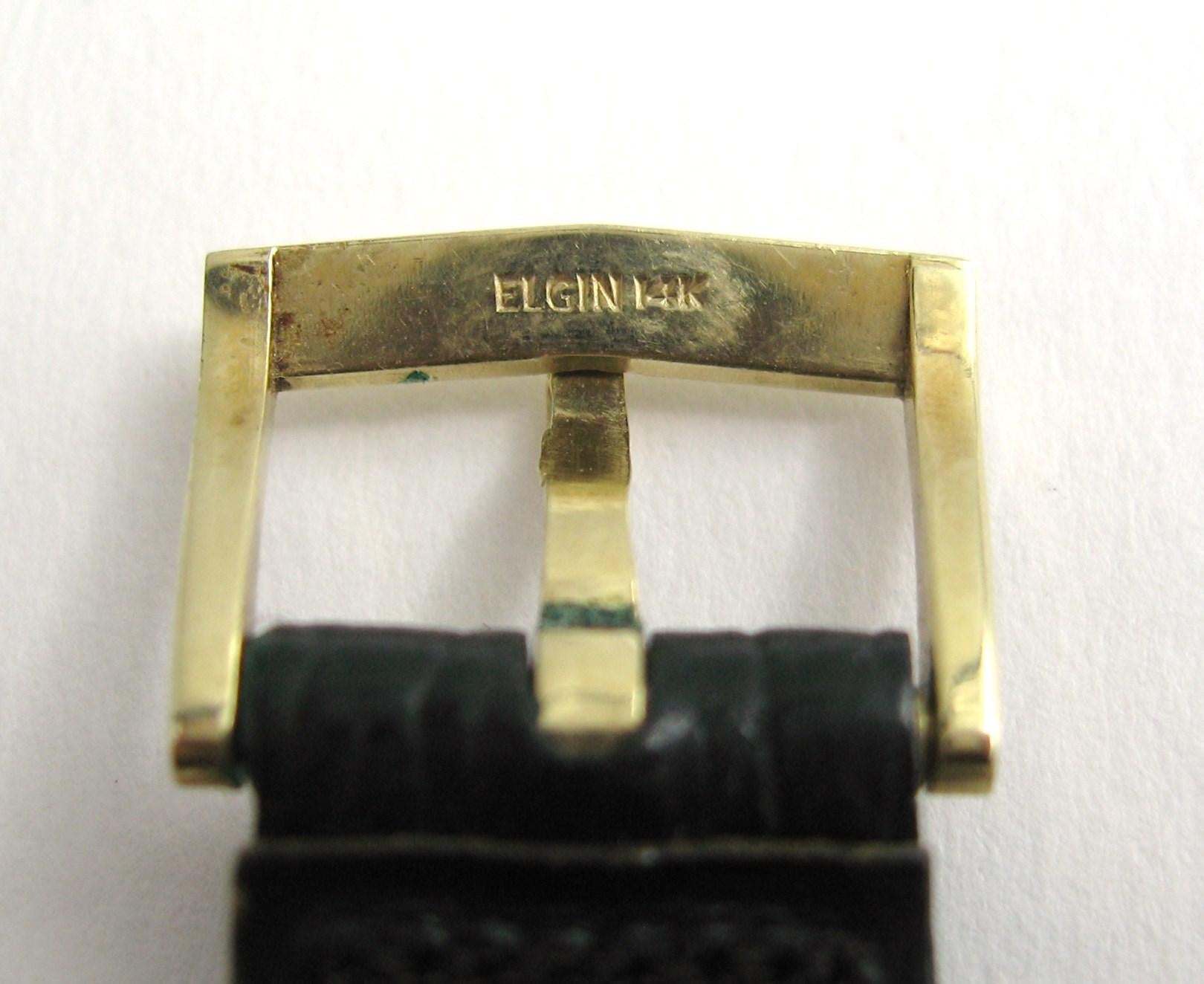 Art Deco Lord Elgin 21 Jewels 14 Karat Gold Wristwatch Shockmaster