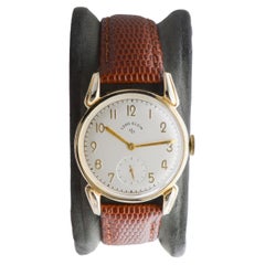Lord Elgin Orologio Art Deco riempito d'oro con quadrante originale di fabbrica degli anni '40 circa