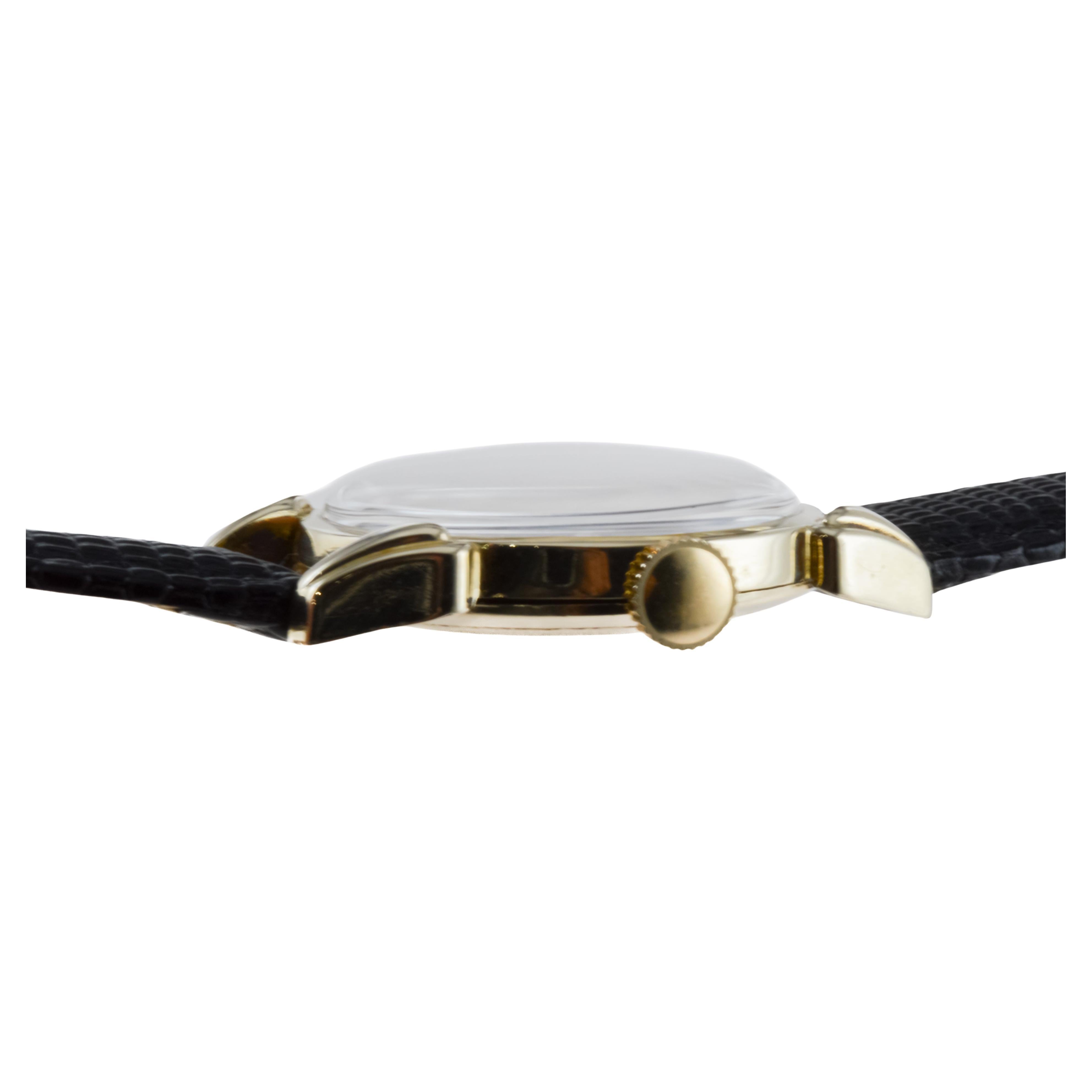 Lord Elgin Gold Filled Art Deco Watch with Flawless Original Dial 1940's 9