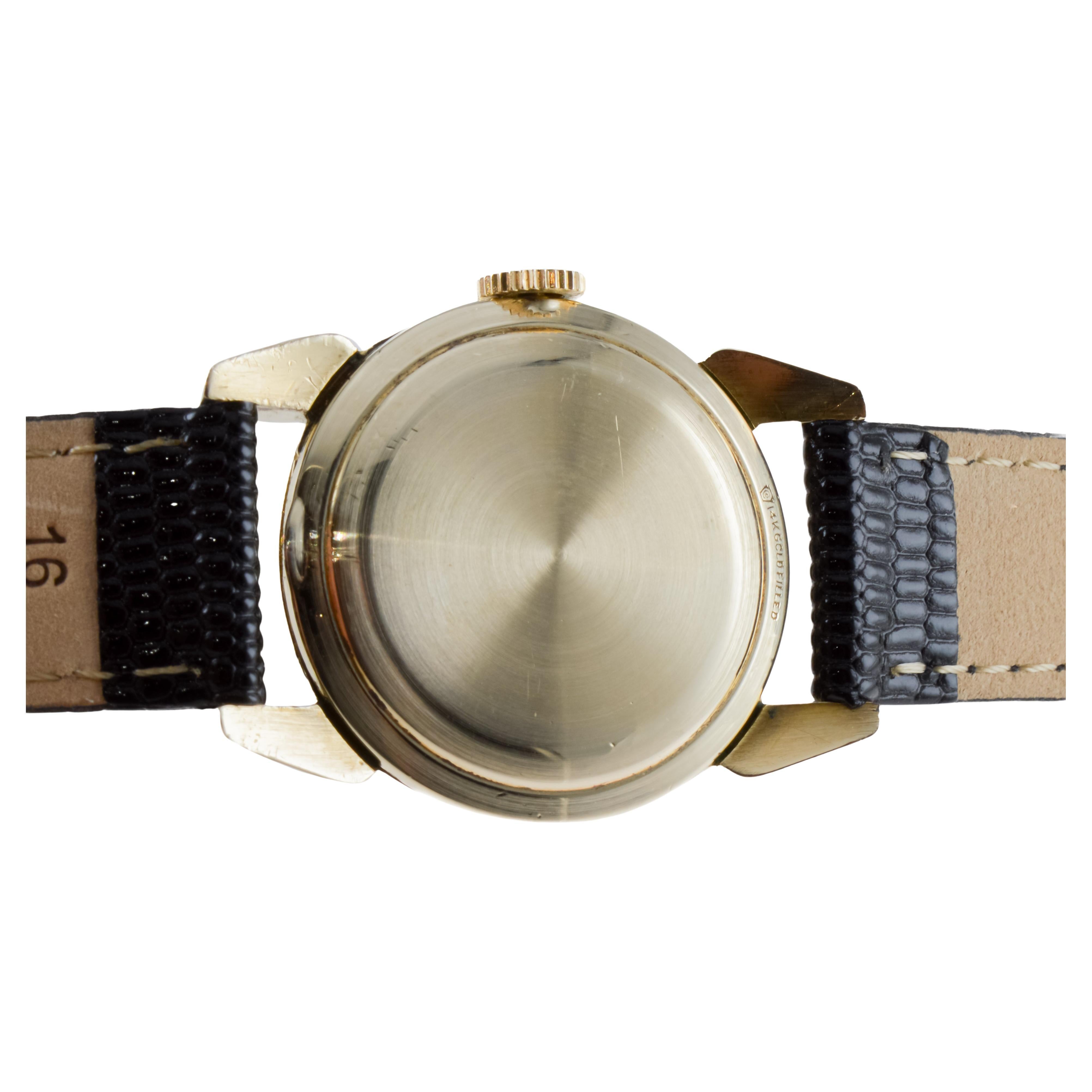 Lord Elgin Gold Filled Art Deco Watch with Flawless Original Dial 1940's 10