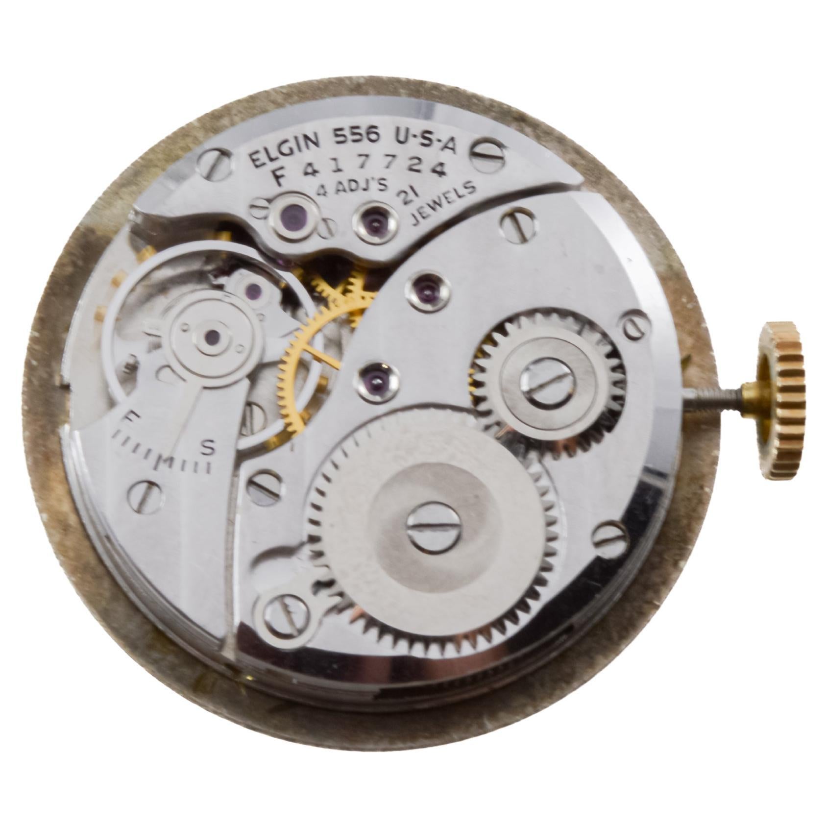 Lord Elgin Gold Filled Art Deco Watch with Flawless Original Dial 1940's 12