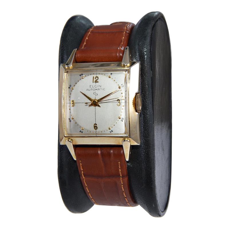 Lord Elgin Yellow Gold Filled Art Deco Automatic Watch, circa 1950s   3