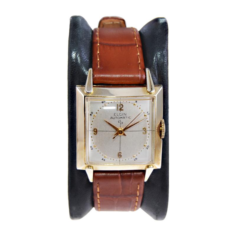Lord Elgin Yellow Gold Filled Art Deco Automatic Watch, circa 1950s   2