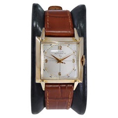 Montre automatique Art déco Lord Elgin en or jaune remplie, c. 1950