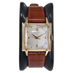 Lord Elgin Gelbgold gefüllte Art-Déco-Automatikuhr, ca. 1950er Jahre  