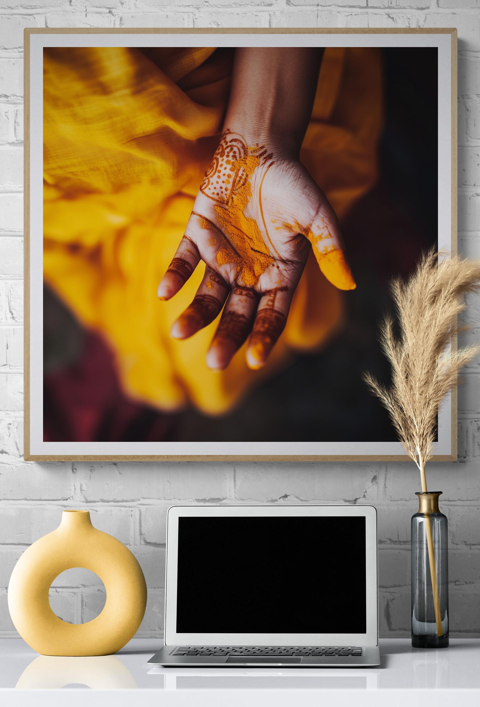Ahmedabad 150306-33 (India, Holi Festival, Warm, Saffron, Hand, Calm, ~30% OFF) - Photograph by Lord Fauntleroy