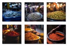 Ahmedabad Street Market - FRAMED Set OF 6 (Indien, Spice, Warm, 30% OFF)