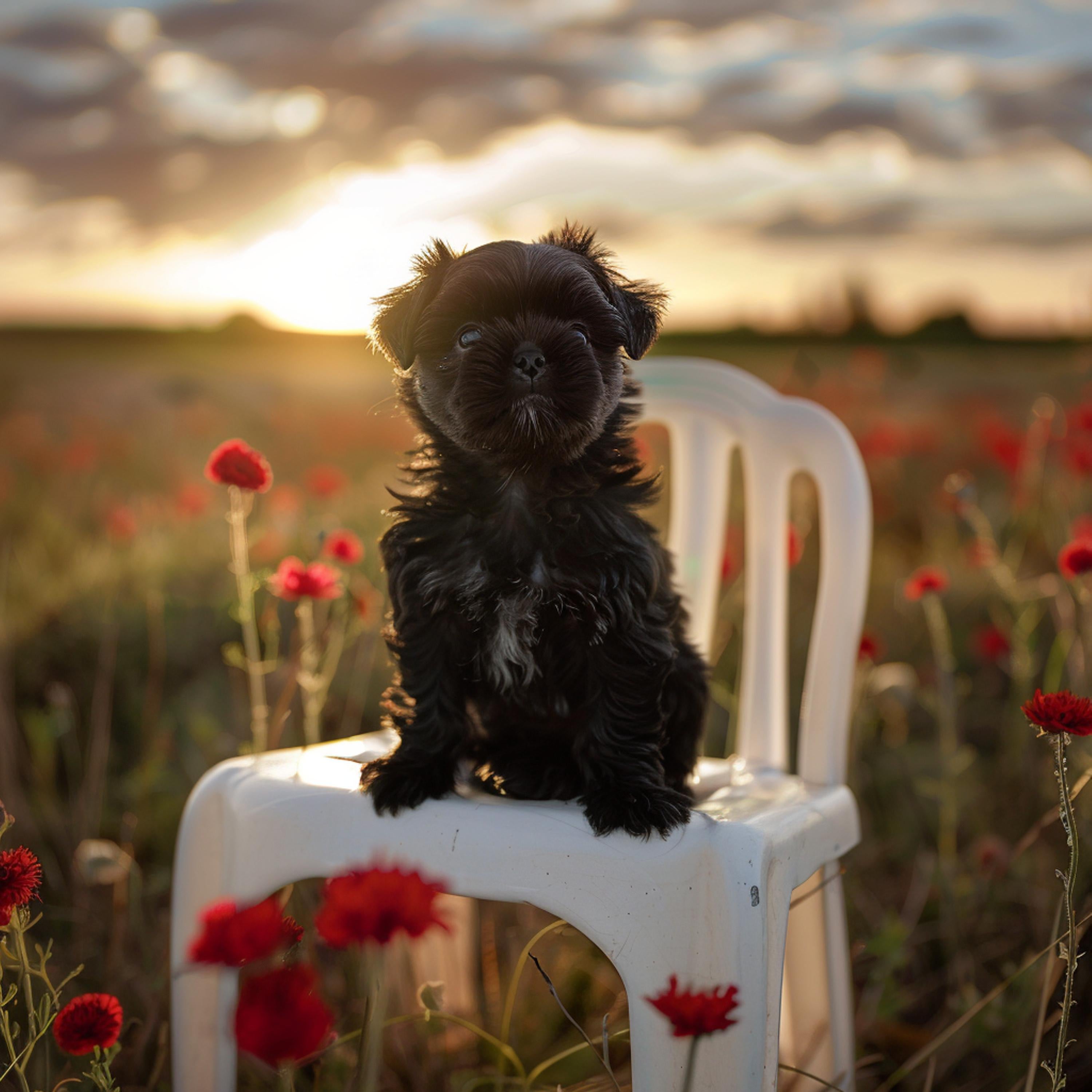 Chewbacca - Affenpinscher (Puppy, Hund, Porträt, inszeniert) – Photograph von Lord Fauntleroy