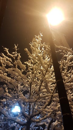 Frío contra frío Blanco cálido (Instantánea, Fotografía de calle, Nieve, 40% DESCUENTO)