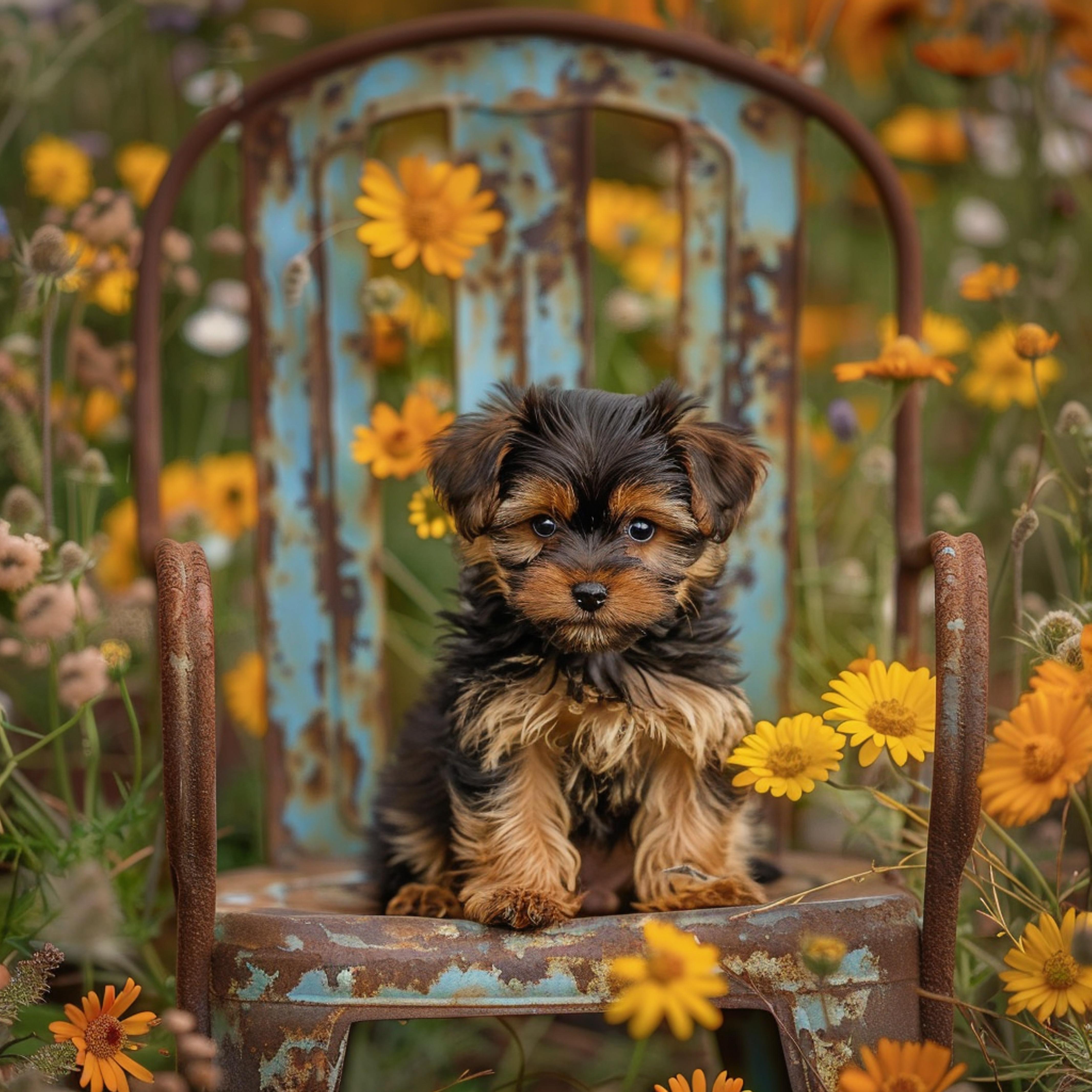 Lord Fauntleroy Portrait Photograph - F. - Yorkie (Puppy, Dog, Portrait, Staged)