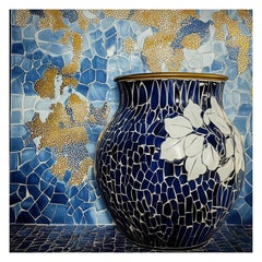 Melanie Sherman 240522-102 (Keramik, Mosaik, Griechisch, Blau, Weiß, Gold, ~40 OFF)