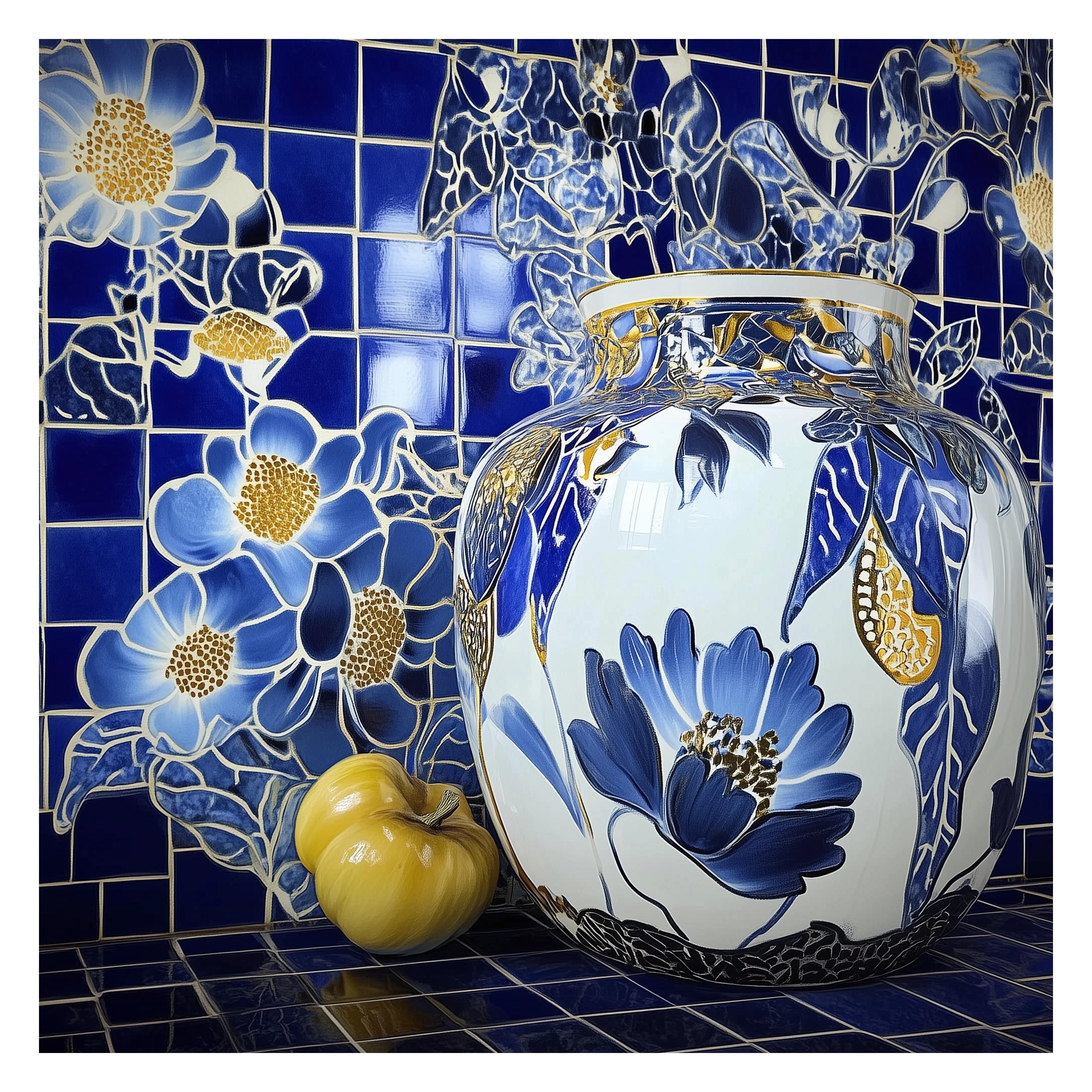 Melanie Sherman 240522-212 (Keramik, Mosaik, Griechisch, Blau, Weiß, Gold, ~40 OFF)