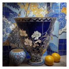 Melanie Sherman 240522-44 (Keramik, Mosaik, Griechisch, Blau, Weiß, Gold, ~40 OFF)