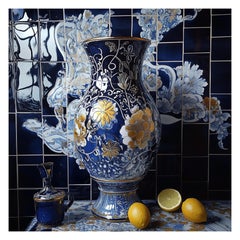 Melanie Sherman 240522-55 (Ceramic, Mosaic, Greek, Blue, White, Gold, ~40 OFF)