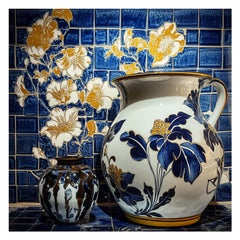 Melanie Sherman 240522-87 (céramique, mosaïque, grecque, bleu, blanc, or, ~40 OFF)