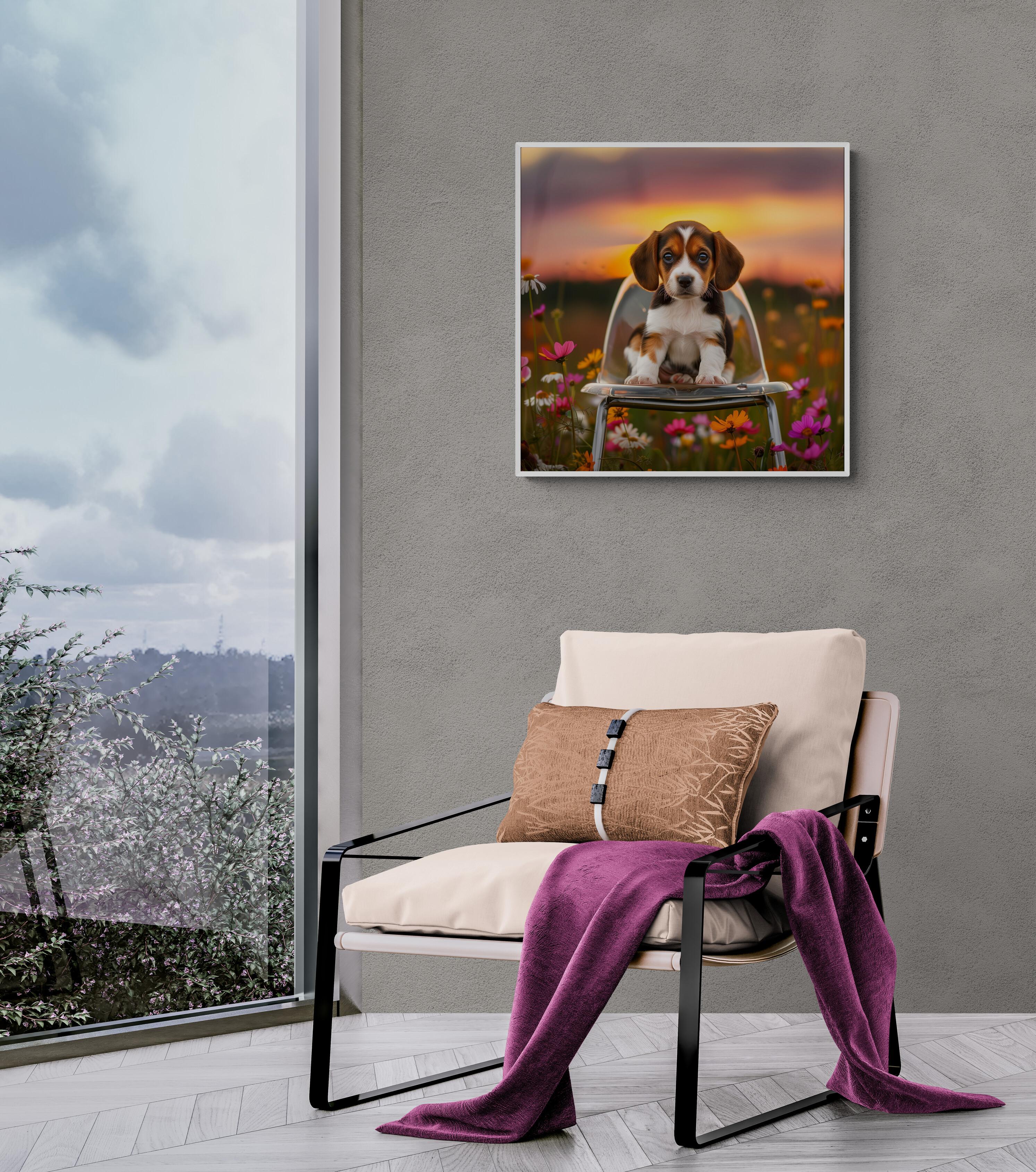 Sir Barksalot - Beagle (Welpe, Hund, Porträt, Inszeniert, Lustig, 40% AUS LISTENPREIS) – Photograph von Lord Fauntleroy