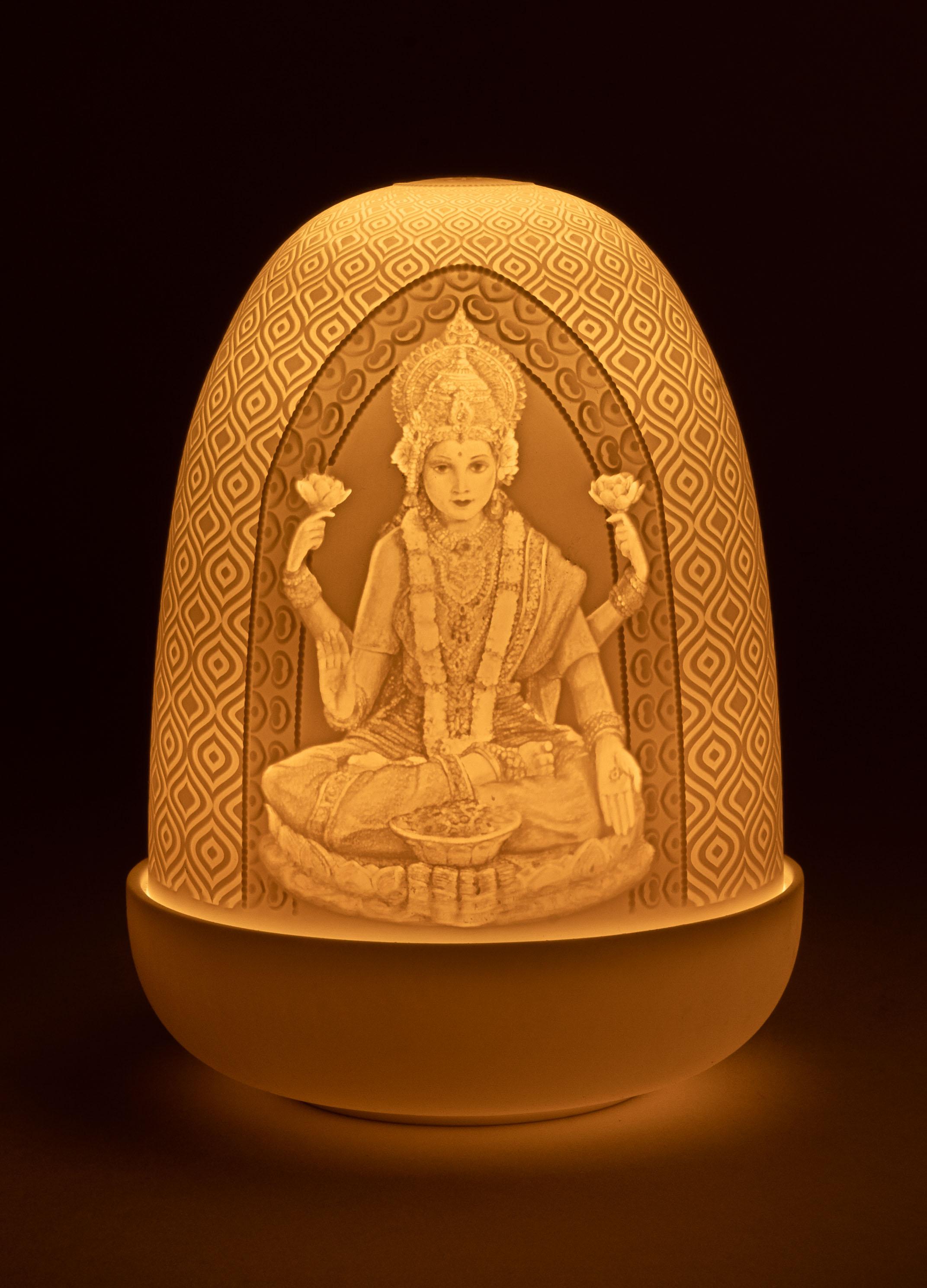 Hand-Crafted Lord Ganesha & Goddess Lakshmi Dome Lamp For Sale