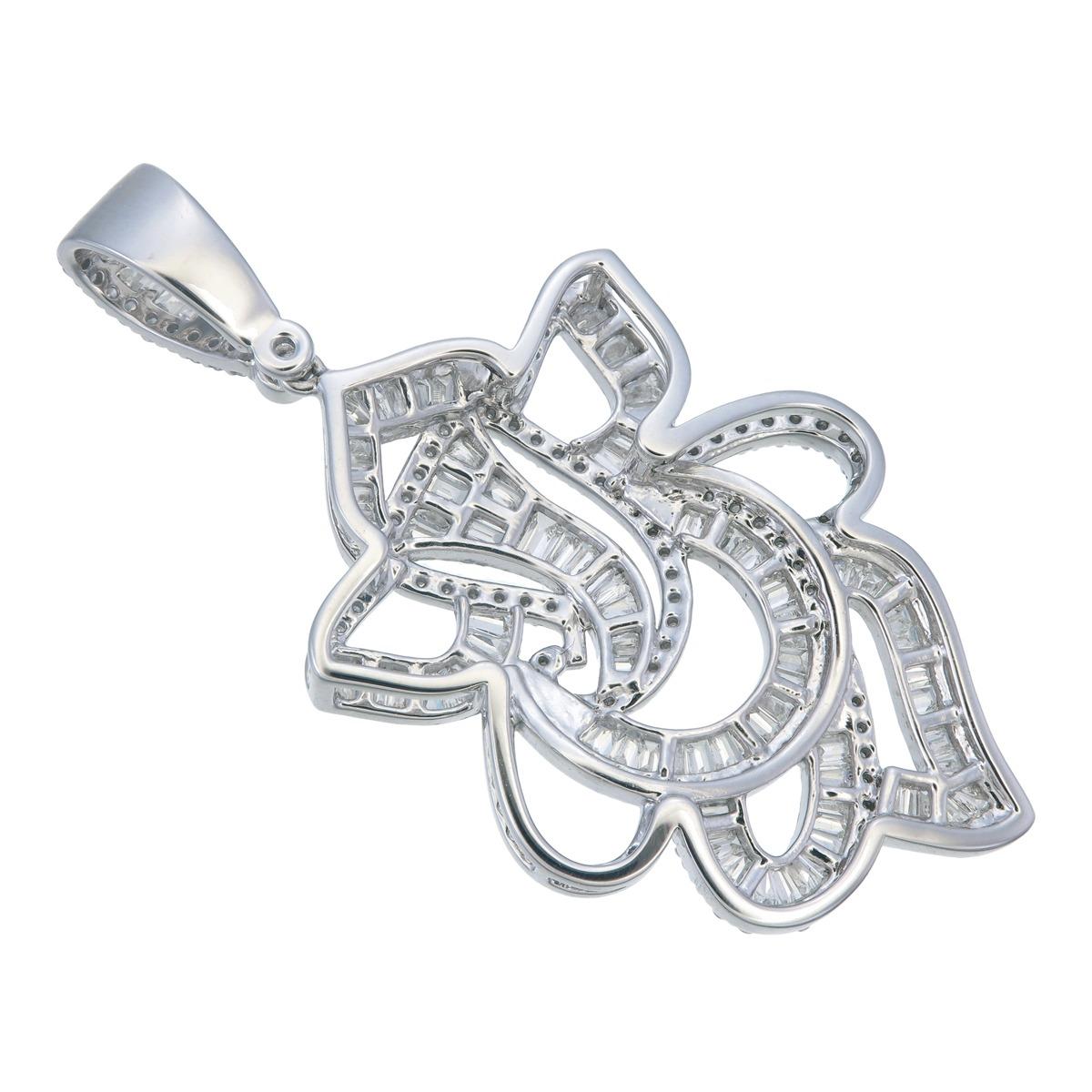 Artist Lord Ganesha Pendant in 18kt White gold & diamonds