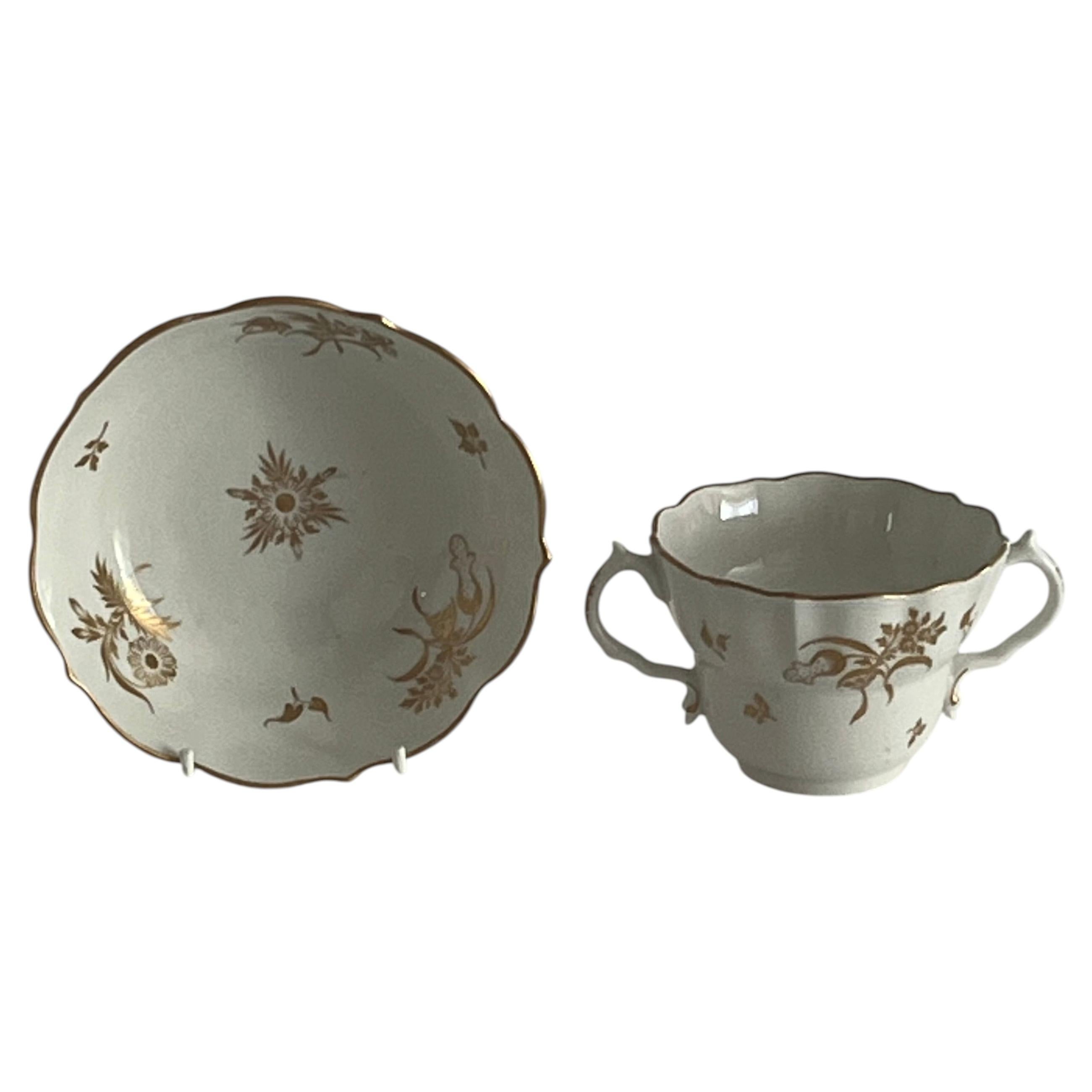Lord & Lady Flight Collection Chocolate Cup & Underplate Flight Worcester C 1788 For Sale