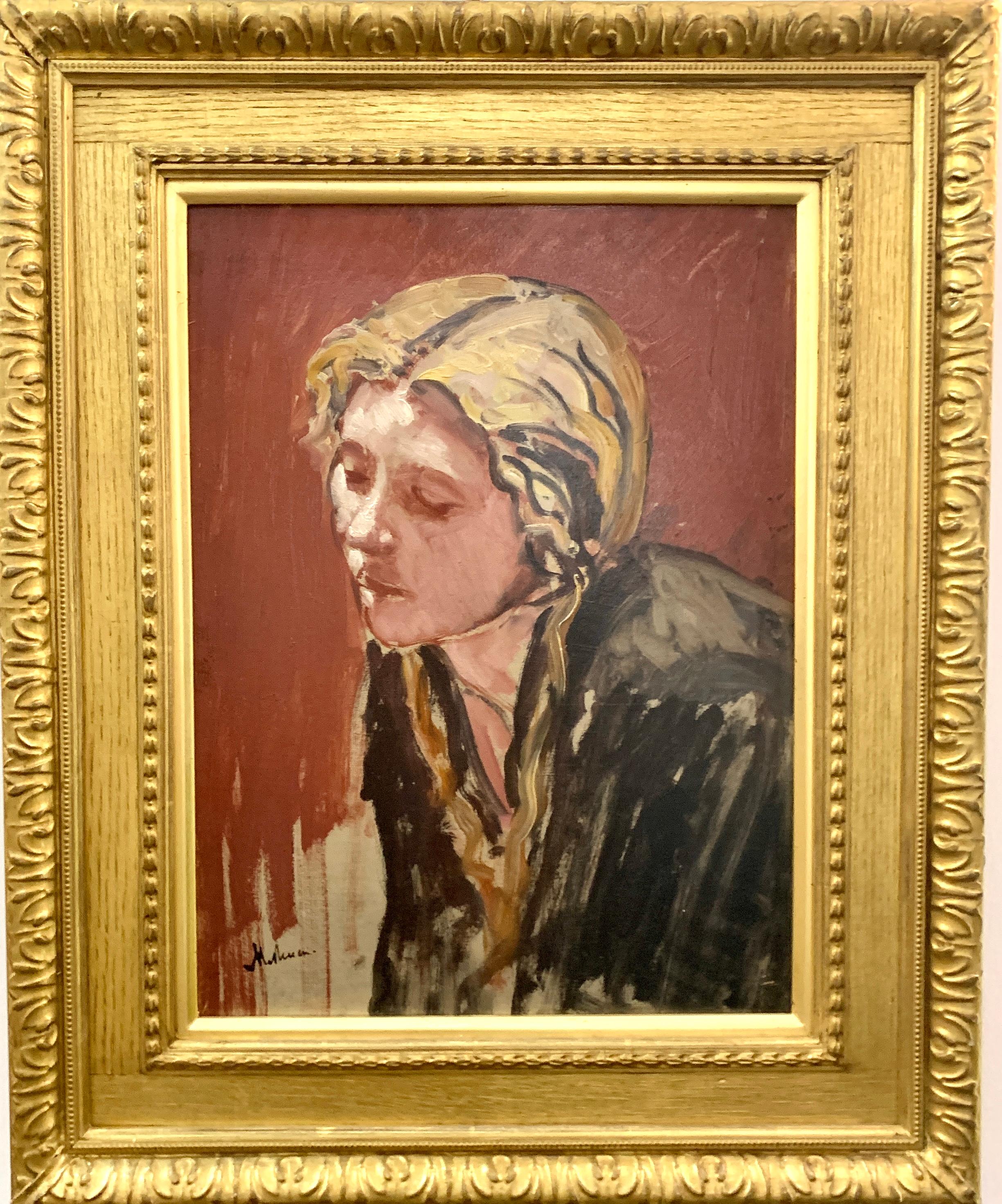 Lord Methuen Portrait Painting - English 20th century portrait of a blond haired young girl, Carmen, circa 1932