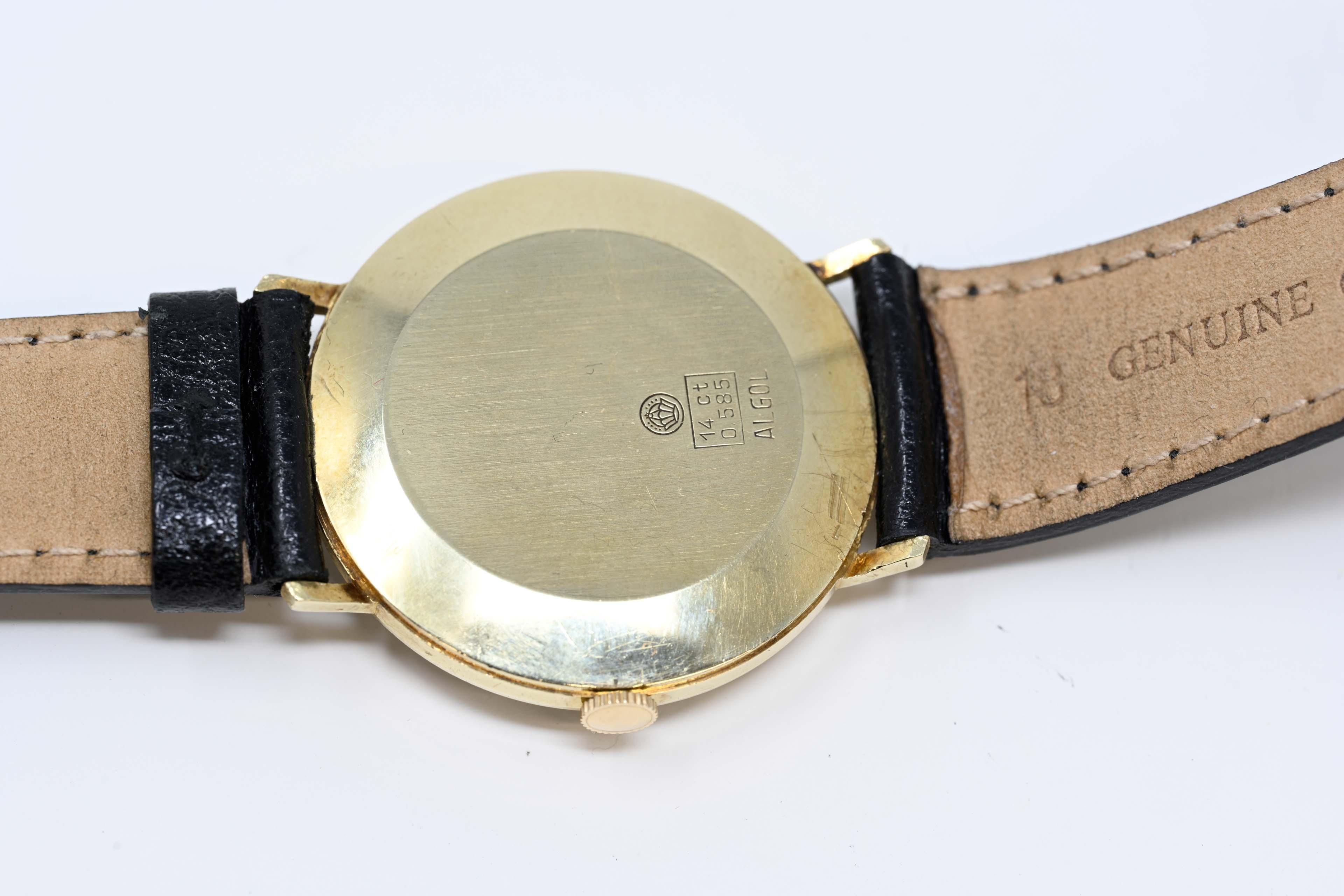 Lord Norle 14k Gold Men's Watch Mechanical Movement In Good Condition For Sale In Montreal, QC