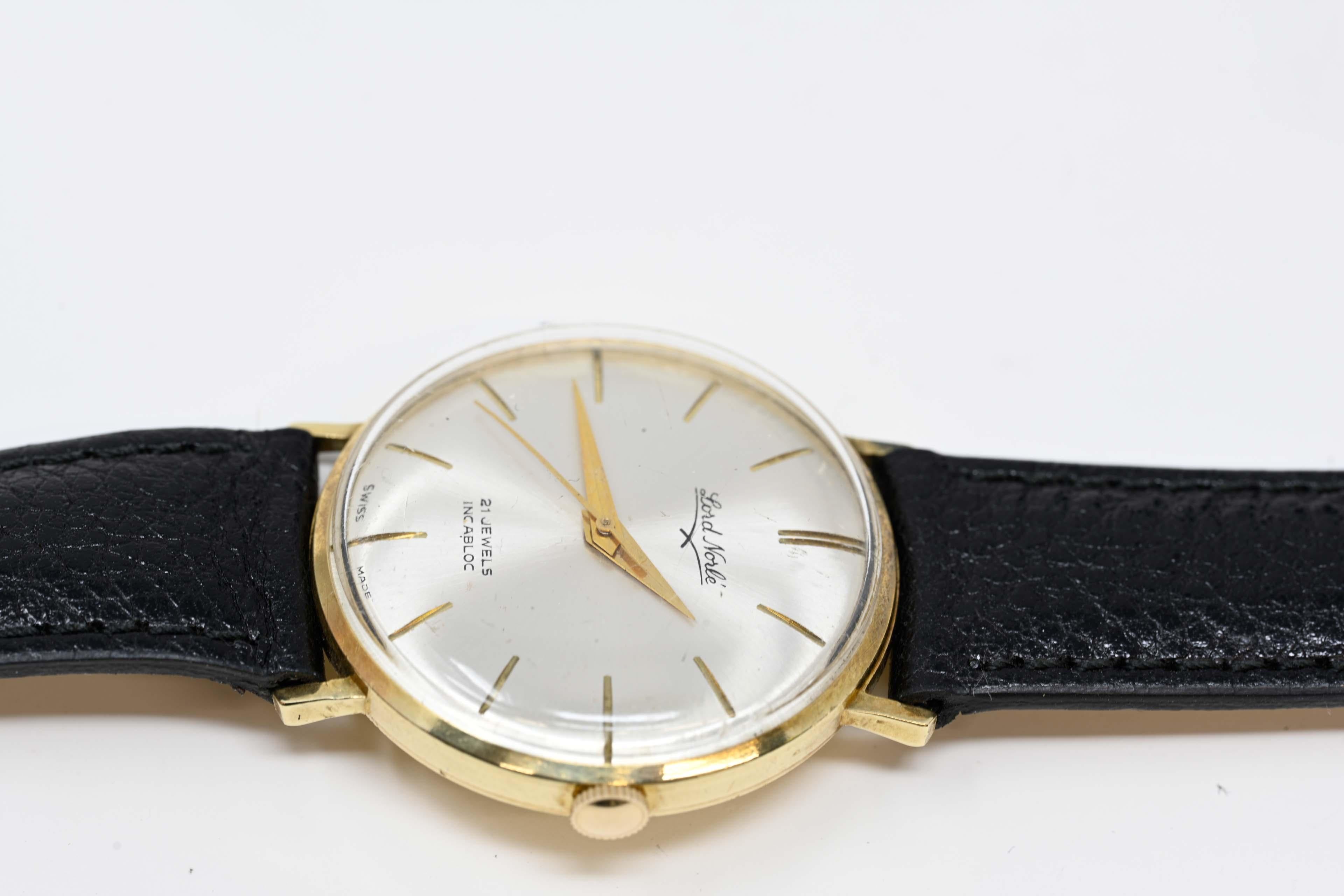 Reloj de caballero Lord Norle de oro de 14 quilates con movimiento mecánico en venta 4