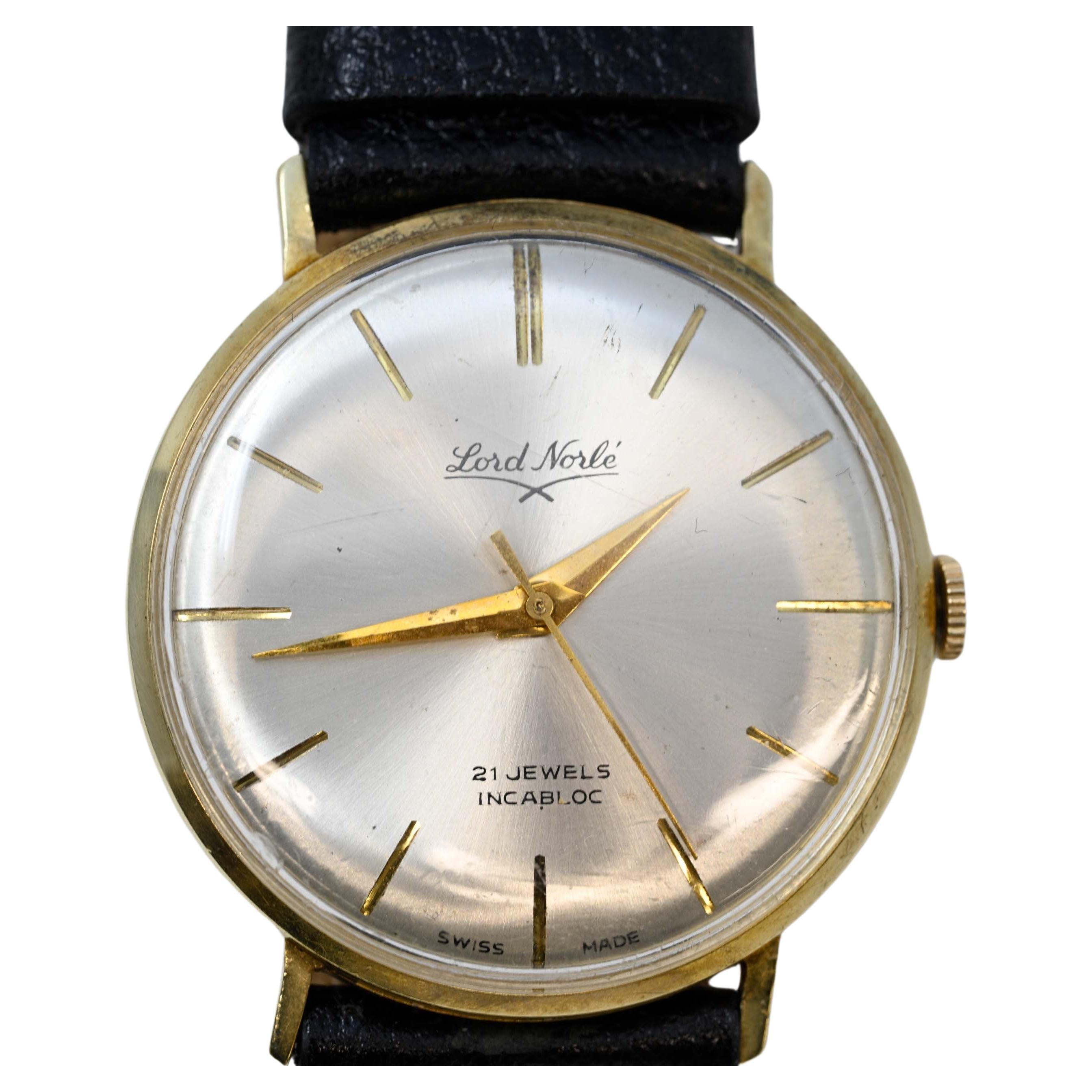 Lord Norle 14k Gold Men's Watch Mechanical Movement For Sale
